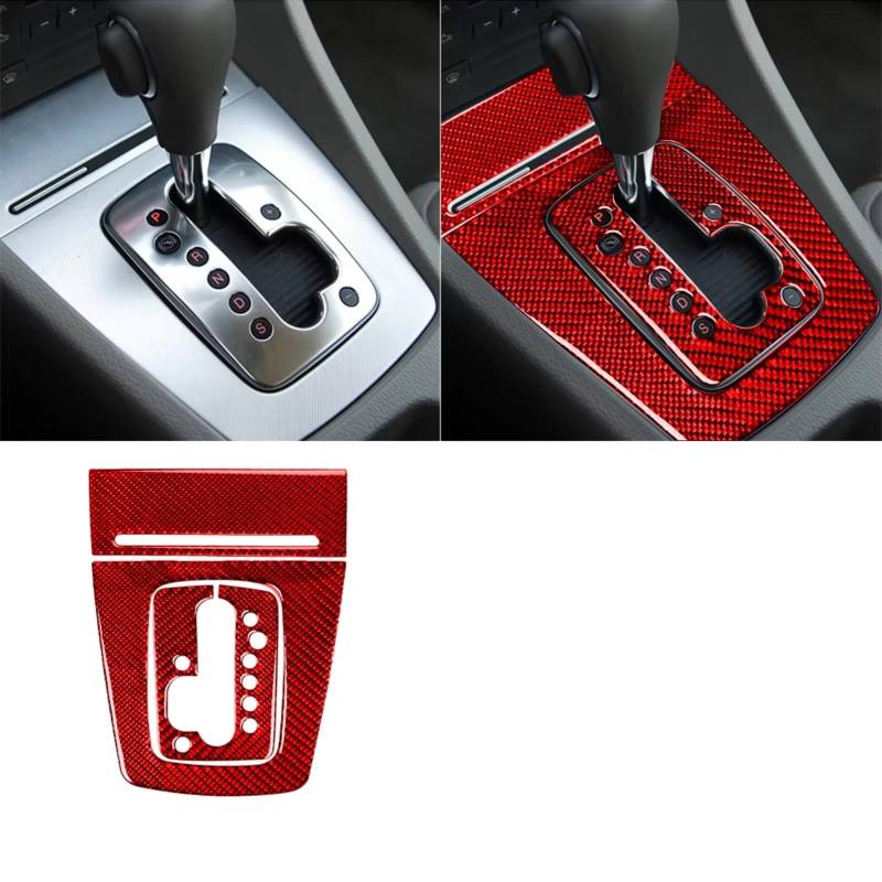 Innenzubehör Für A4 S4 B7 2005-2008 Autozubehör Real Carbon Fiber Schalthebel Panel Set Abdeckung Trim Zubehör Innenraum(Automatic gear M) von Qsnfda