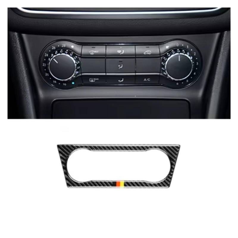 Innenzubehör Für Benz AB Klasse W176 W246 für CLA C117 für GLA X156 2013-2018 CD Klimaanlage Bedienfeld Abdeckung Trim Zubehör Innenraum(Carbon with Strips) von Qsnfda