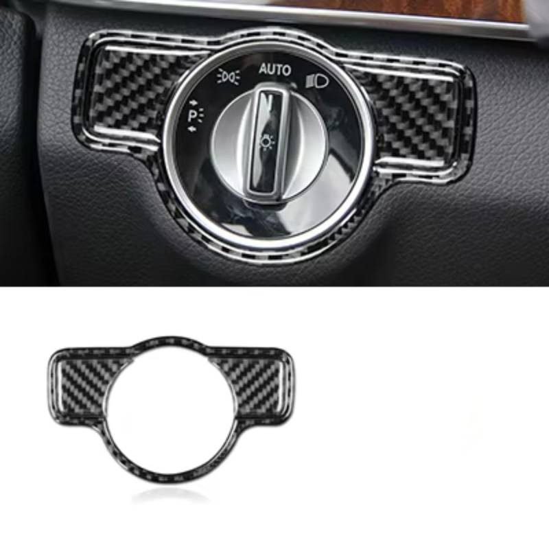 Innenzubehör Für Benz ABCEG Klasse Für CLA Für GLA Für GLE Für GLK GL Auto Carbon Faser Scheinwerfer Schalter Aufkleber Abdeckung trim Zubehör Innenraum(Type B) von Qsnfda