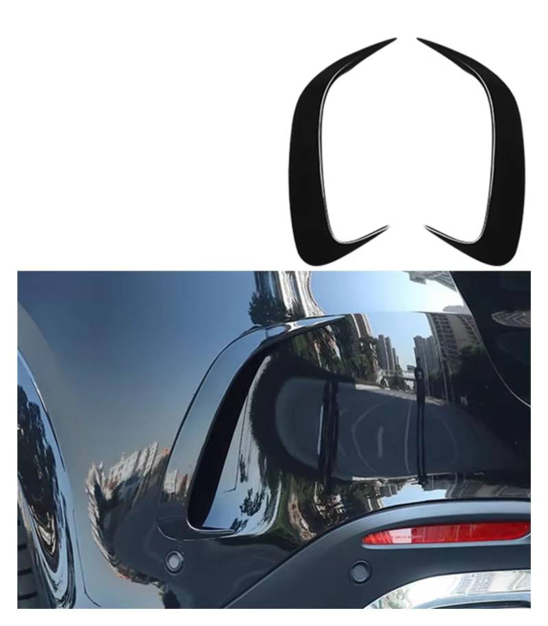 Innenzubehör Für Benz für GLE Klasse W167 Auto styling Hinten Seite Spiegel körper Bumper Spoiler Luft Messer Aufkleber Abdeckung Trim Zubehör Innenraum(Schwarz) von Qsnfda