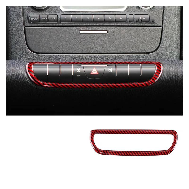 Innenzubehör Für Benz für Smart 451 für Fortwo 2011-2015 Car Center Console Panel Aufkleber Weiche Carbon Faser Zubehör Innenraum(Black Red D) von Qsnfda