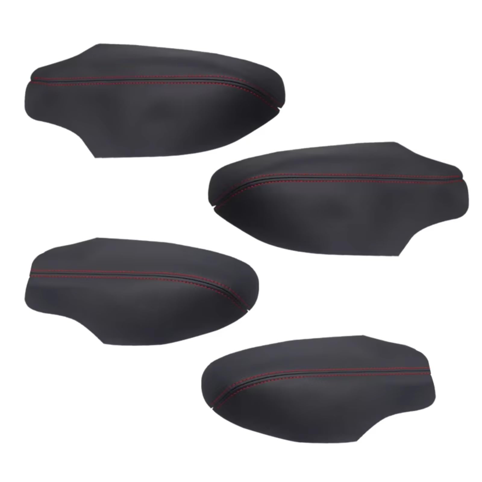Innenzubehör Für Civic 11th Gen 2021 2022 Auto Mikrofaser Leder Innen Tür Griff Armlehne Panels Abdeckung Schutz Trim Zubehör Innenraum(Armrest Black-red) von Qsnfda
