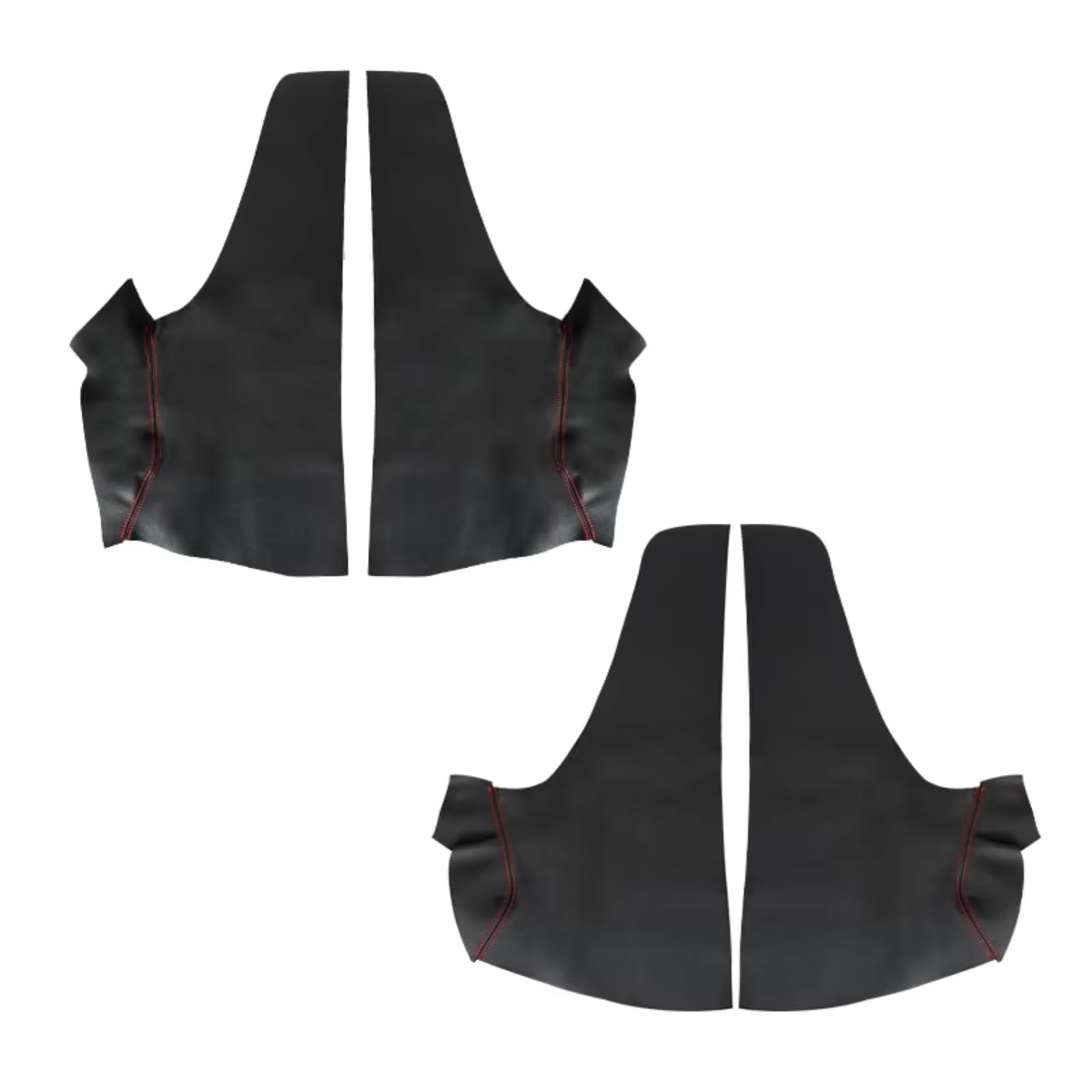 Innenzubehör Für Jazz Für Fit 2008-2012 Fließheck Auto Innentür Armlehne Panel Abdeckung Trim Weiche Leder Armlehne Abdeckung Zubehör Innenraum(4pcs Black-red) von Qsnfda