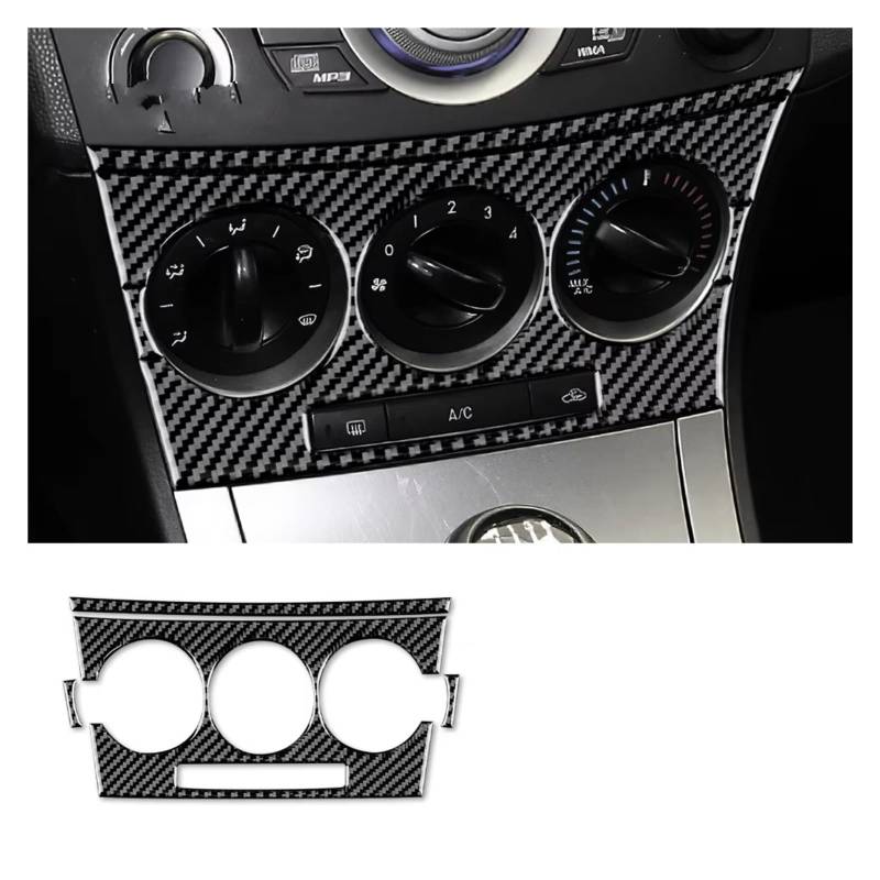 Innenzubehör Für Mazda 3 2010-2013 Innenausstattung Auto Auto Styling Carbon Fiber Car Radio Control Aufkleber Zubehör Innenraum(Black 2) von Qsnfda