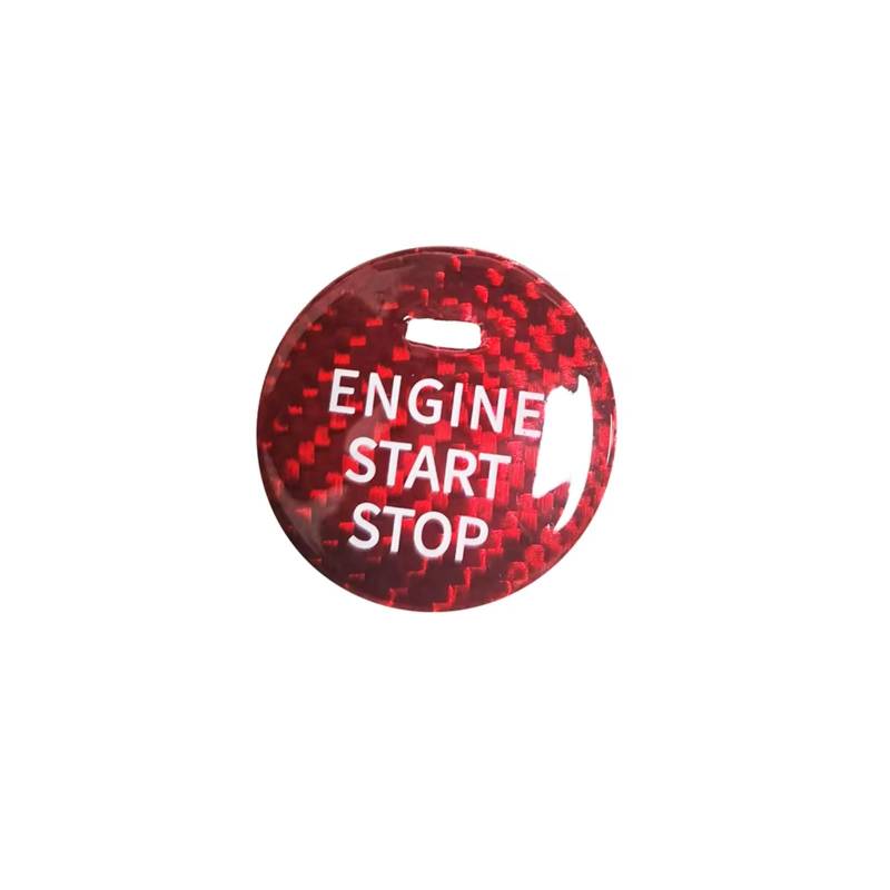 Innenzubehör Für Mazda 3 Für Axela CX3 CX5 CX8 MX-5 Carbon Faser Styling Aufkleber Auto Start Stop Motor Schalter Taste Abdeckung trim Zubehör Innenraum(RED) von Qsnfda