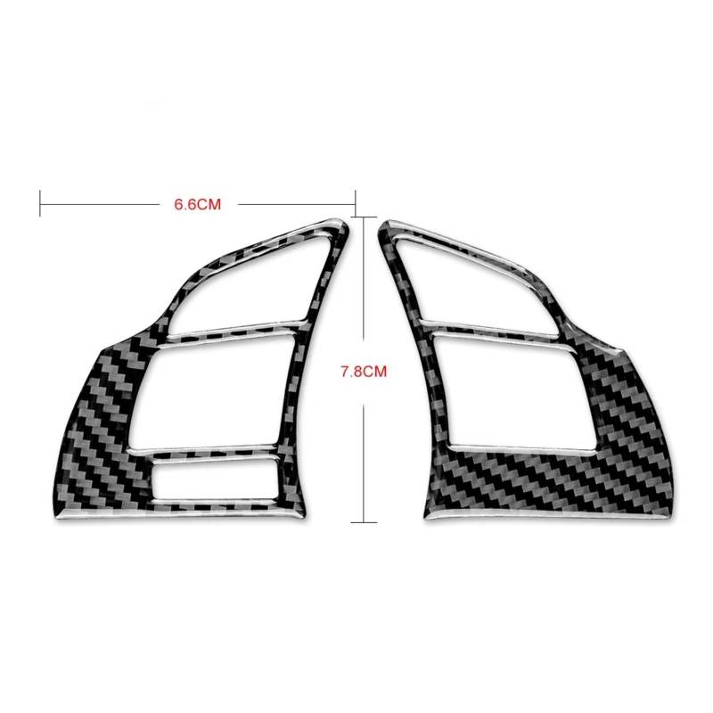 Innenzubehör Für Mazda 6 2014-2017 Automatische Übertragung Auto Lenkrad Taste Rahmen Aufkleber Innen Trim Carbon Faser Zubehör Innenraum(Black with Red) von Qsnfda