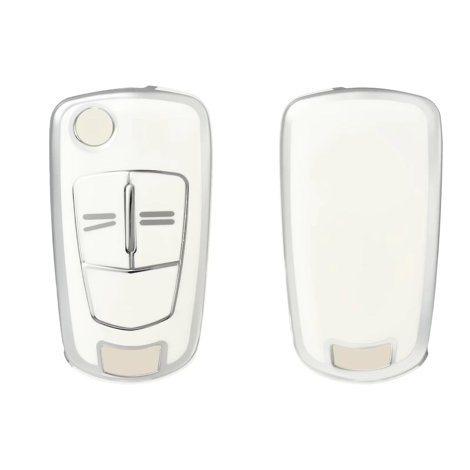 Innenzubehör Für Opel für Astra H für Corsa D für Vectra C für Zafira für Astra für Vectra für Signum Soft TPU Key Case Cover Schlüsselanhänger Zubehör Innenraum(White silver) von Qsnfda