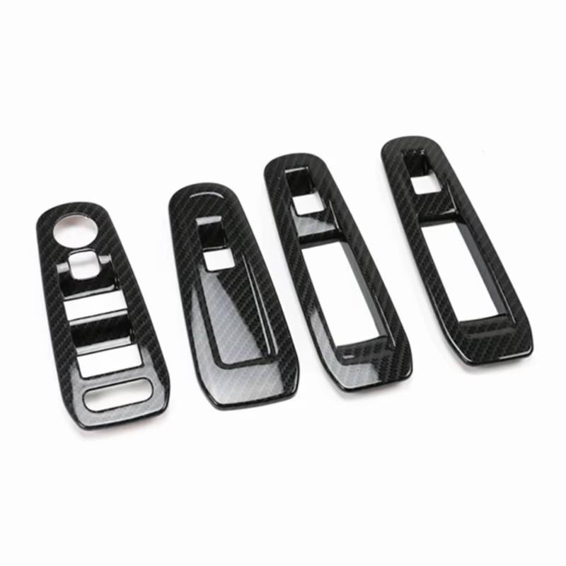 Innenzubehör Für Peugeot 308 2016-2019 308S 408 Innen Auto Fenster Schalter Abdeckung Glas Heber Taste Panel Trim Aufkleber Zubehör Innenraum(Carbon Fiber) von Qsnfda