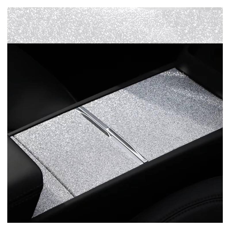 Innenzubehör Für Tesla Für Modell 3 Für Highland 2024 Trim Auto Innen Glanz Diamant TPU Lenkräder Aufkleber Zubehör Innenraum(Central 3PCS) von Qsnfda