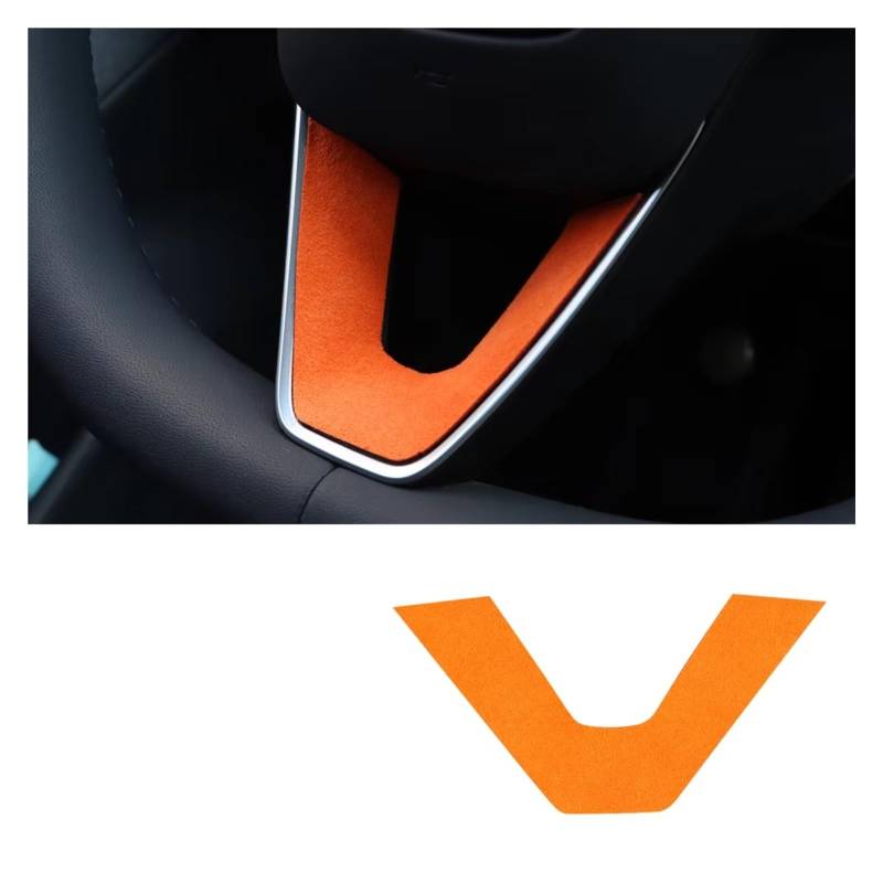 Innenzubehör Für Tesla für Modell 3 für Highland 2024-Up Dekor Abdeckung Auto Innen Wildleder Lenkrad Panel Trim Aufkleber Zubehör Innenraum(2969 B) von Qsnfda