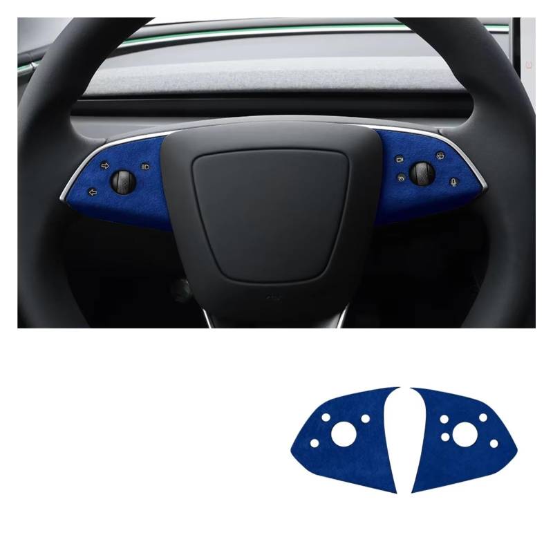 Innenzubehör Für Tesla für Modell 3 für Highland 2024-Up Dekor Abdeckung Auto Innen Wildleder Lenkrad Panel Trim Aufkleber Zubehör Innenraum(6408 A) von Qsnfda