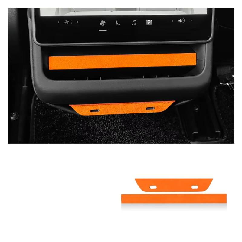 Innenzubehör Für Tesla für Modell 3 für Highland 2024-Up Dekor Auto Innen Wildleder Hinten Air Outlet Panel Trim Aufkleber Zubehör Innenraum(2969) von Qsnfda