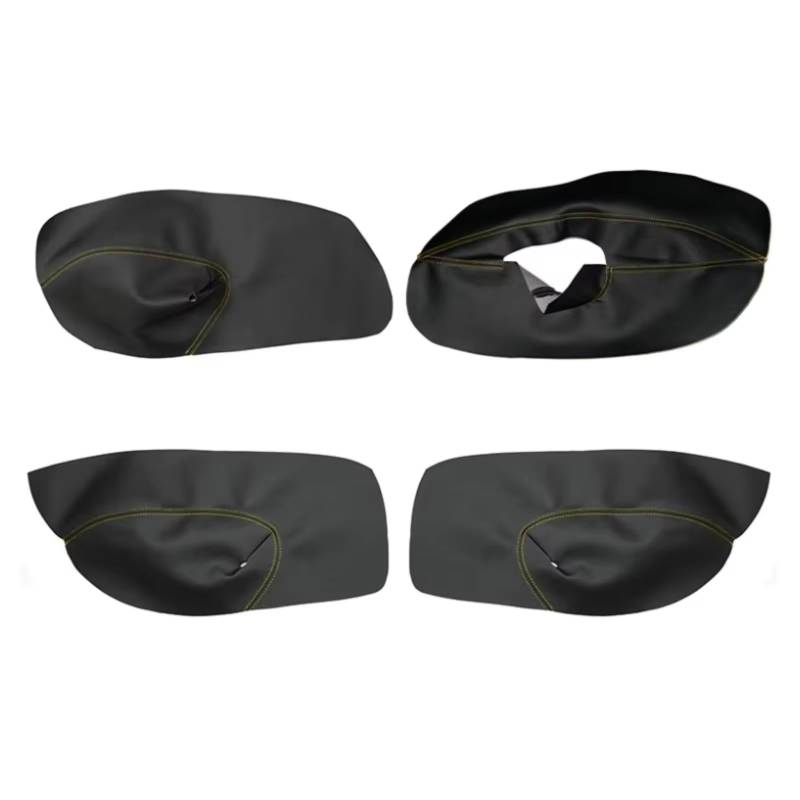 Innenzubehör Für VW Für Golf 4 MK4 Für Bora Für Jetta 1999-2005 Autotür Armlehne Panel Haut Abdeckung Trim tür Armlehne Abdeckung Zubehör Innenraum(RHDBlack-yellow line) von Qsnfda