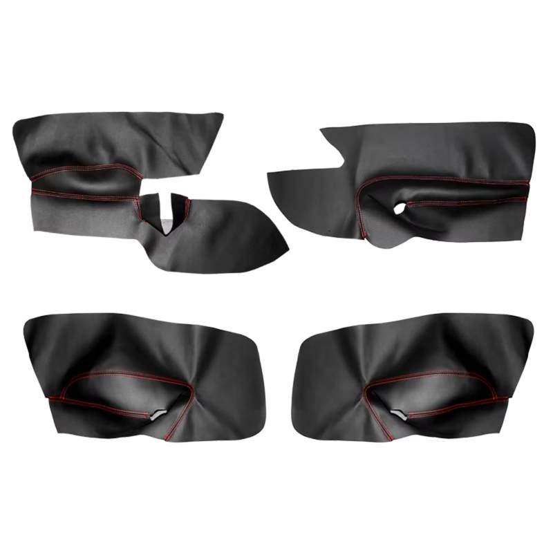 Innenzubehör Für VW Für Golf 5 Für Jetta 2005-2009 Auto Tür Armlehne Panel Abdeckung Aufkleber Trim Links Hand stick Tür Panel Abdeckung Zubehör Innenraum(4pcs Black-red line) von Qsnfda