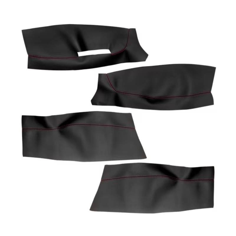 Innenzubehör Für VW Für POLO Fließheck/Limousine 2004-2011 Auto Tür Armlehne Panel Abdeckung Trim 4 stücke Tür Panel leder Abdeckung Zubehör Innenraum(Hatchback Black-red) von Qsnfda