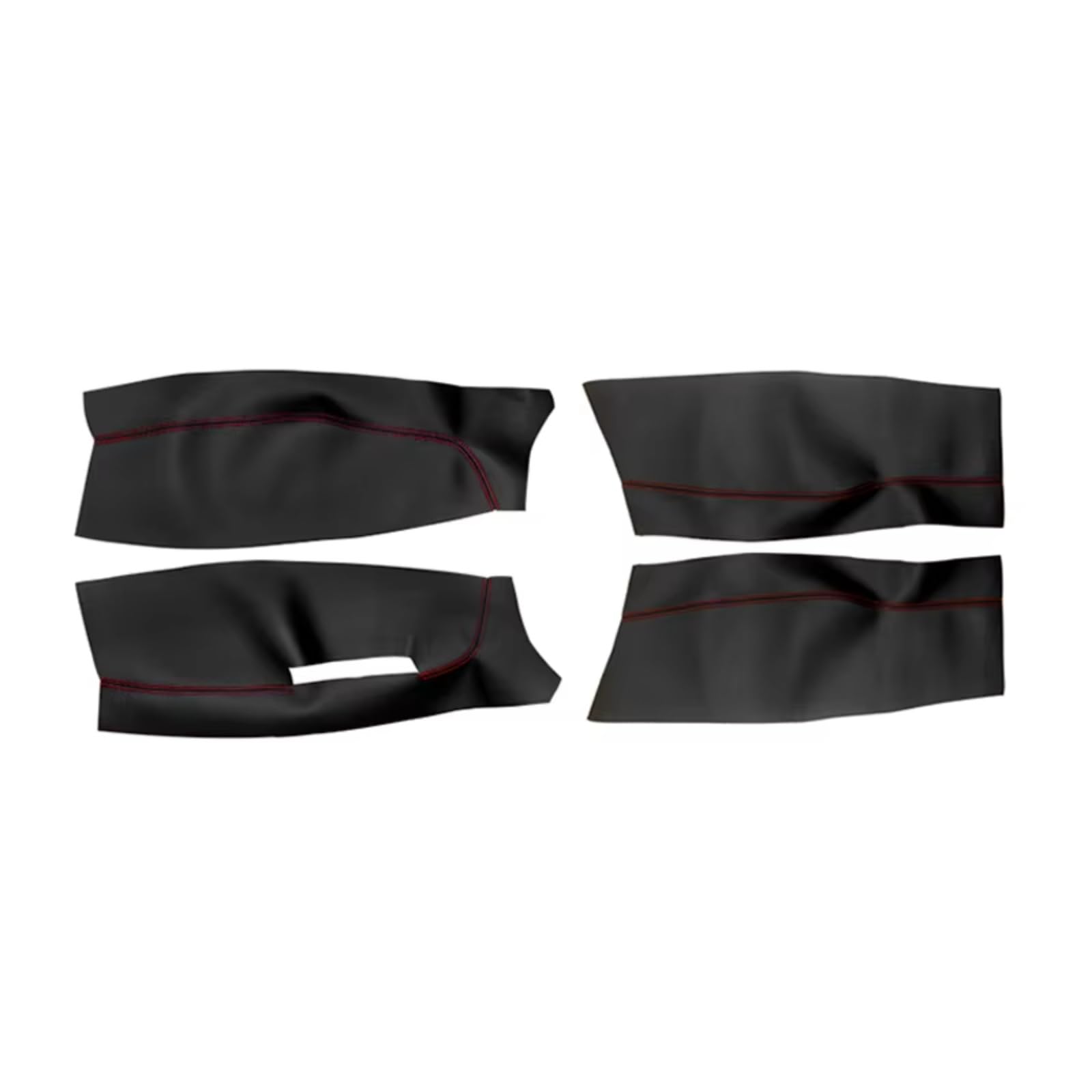 Innenzubehör Für VW Für POLO Fließheck/Limousine 2004-2011 Auto Tür Armlehne Panel Abdeckung Trim 4 stücke Tür Panel leder Abdeckung Zubehör Innenraum(Sedan Black-red) von Qsnfda