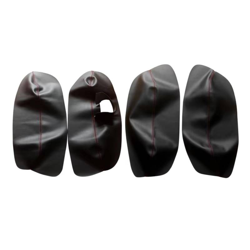 Innenzubehör Für VW Für Passat B5 1998-2005 Auto Tür Armlehne Panel Abdeckung Trim Links hand Stick Weiche Leder Tür Panel Abdeckung Zubehör Innenraum(4pcs Black-red line) von Qsnfda