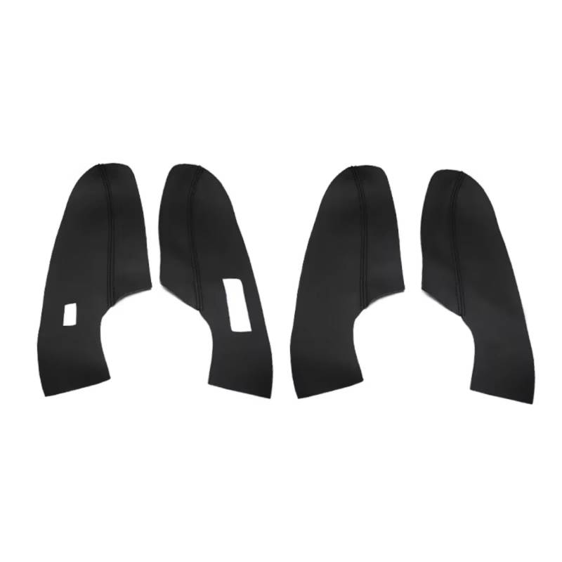 Innenzubehör Für VW Für Polo 2011-2016 Innentür Armlehne Panel Abdeckung Aufkleber Trim Nur Limousine Weiche Leder Tür Panel Abdeckung Zubehör Innenraum(4pcs Black) von Qsnfda