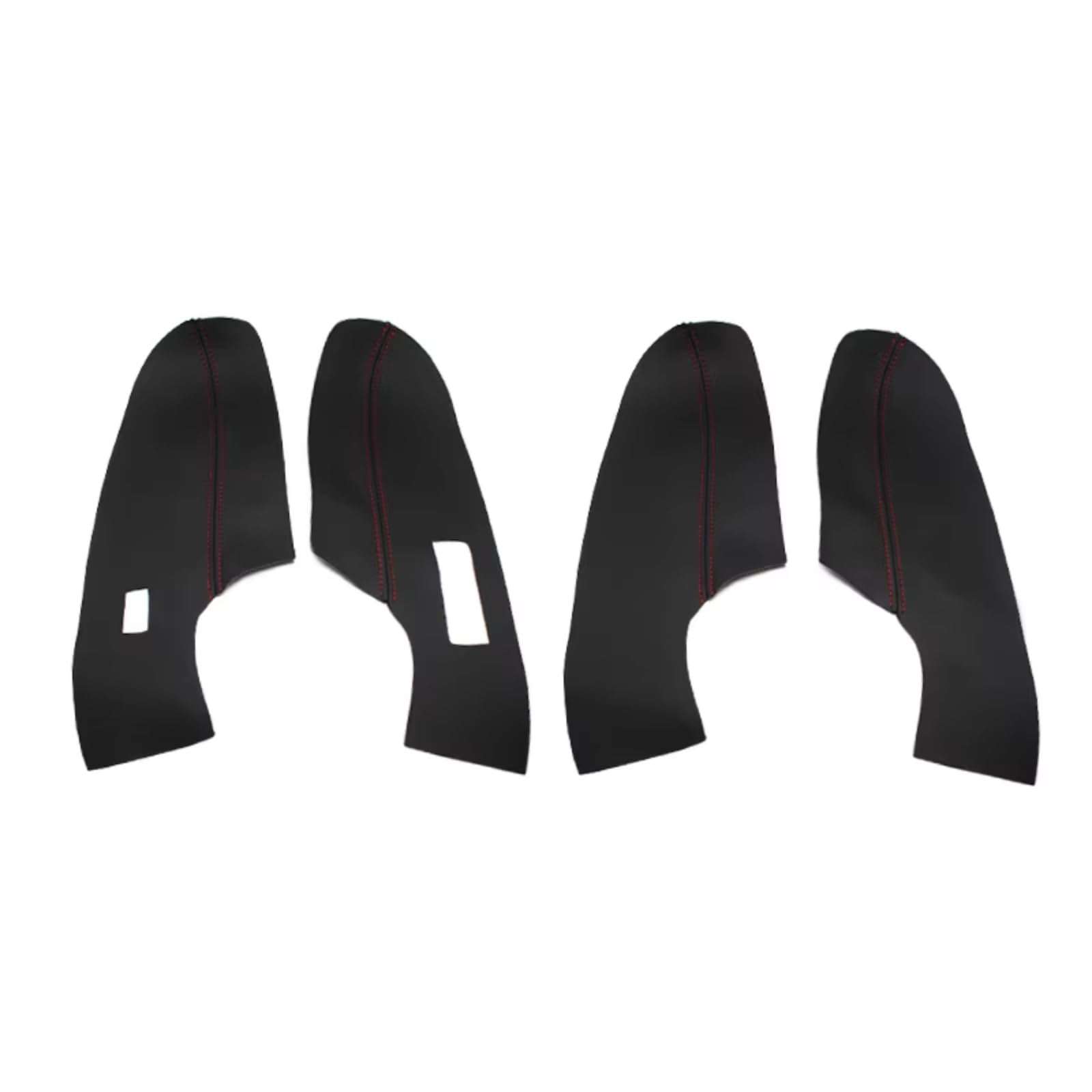 Innenzubehör Für VW Für Polo 2011-2016 Innentür Armlehne Panel Abdeckung Aufkleber Trim Nur Limousine Weiche Leder Tür Panel Abdeckung Zubehör Innenraum(4pcs Black-red) von Qsnfda
