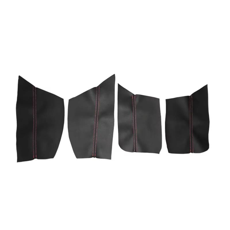 Innenzubehör Für VW Für Polo Für MK6 2019 Auto-styling Tür Armlehne Panel Haut Abdeckung Trim Weiche Leder Tür armlehne Abdeckung Zubehör Innenraum(Black with red line) von Qsnfda
