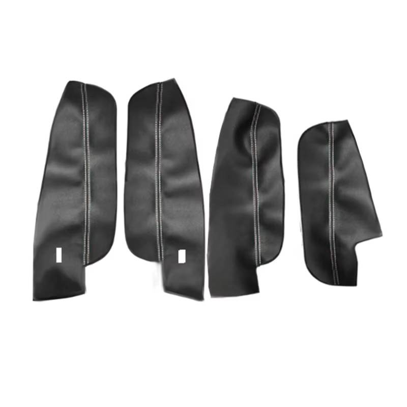 Innenzubehör Für VW Für Tiguan 2017-2019 Auto Innen Zubehör Tür Armlehne Panel Abdeckung Trim 4 stücke Weiches Leder Zubehör Innenraum(Black-white line) von Qsnfda