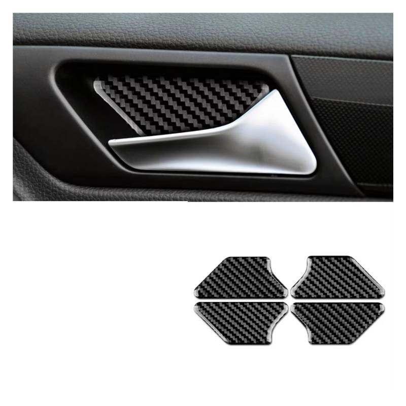 Innenzubehör Für VW für Golf 6 für GTI MK6 2008–2013, Autotürschüssel, Innenverkleidung, Zubehör, 4 Stück weiche Kohlefaser-Aufkleber Zubehör Innenraum von Qsnfda
