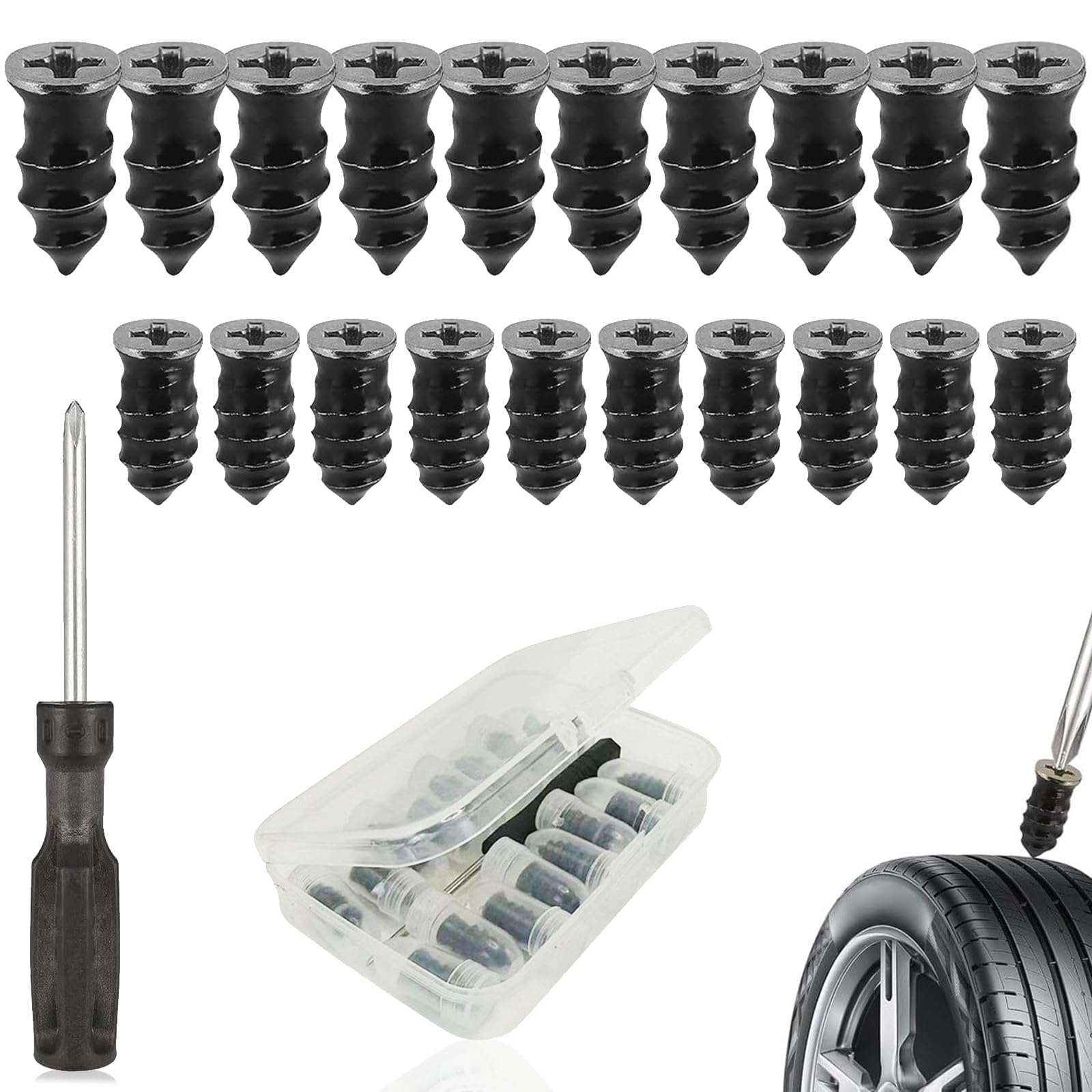 QttvbTna Vakuum Reifen Reparatur Nagel, Reifenreparaturset Reifenreparatur, Reifen Reparatur Nagel,mit Schraubendreher,Reifenreparatur-Gumminagel,Schlauchlose Reifen-Reparaturset, für Auto, Motorrad QttvbTna Vakuum Reifen Reparatur Nagel, Reifenreparaturset Reifenreparatur, Reifen Reparatur Nagel,mit Schraubendreher,Reifenreparatur-Gumminagel,Schlauchlose Reifen-Reparaturset, für Auto, Motorrad von QttvbTna