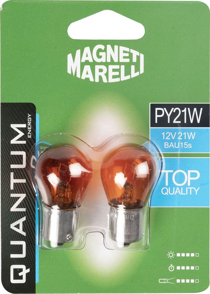 MAGNETI MARELLI 070.0000009496 PY21W Paar Auto Orange 12V 21W Sockel BAU15s MAGNETI MARELLI 070.0000009496 PY21W Paar Auto Orange 12V 21W Sockel BAU15s von Quantum Energy