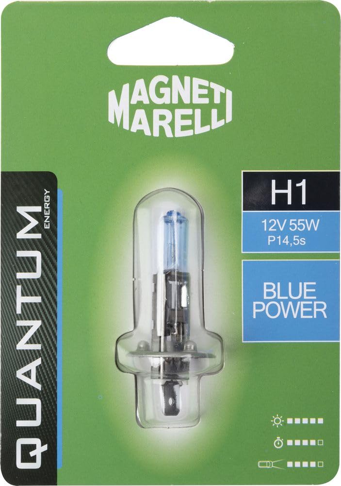 Quantum Energy - H1 Glühlampe Auto | Blue Power 12V 55W | Sockel P14,5s | Einzelne Autolampe, Blau von Quantum Energy