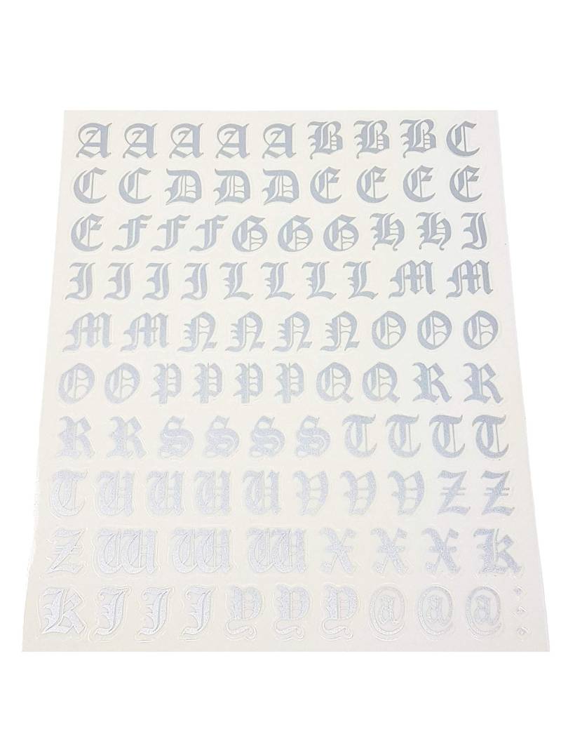 Quattroerre 1210 Kit Buchstaben Aufkleber Gothic Silber von 4R Quattroerre.it