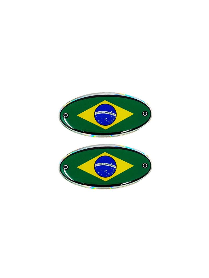 4R Quattroerre.it 14010 3D Aufkleber Zwei Ovale Brasilien Flagge von 4R Quattroerre.it
