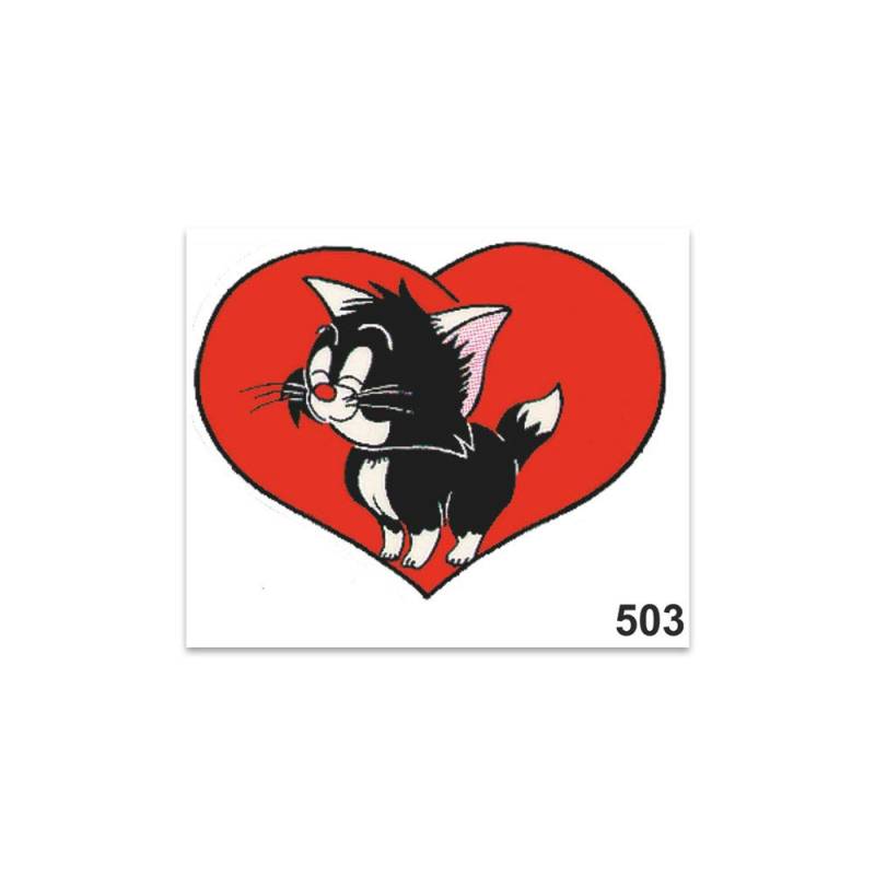 Quattroerre 503 Aufkleber Katze im Herzen, 10 x 12 cm von Quattroerre