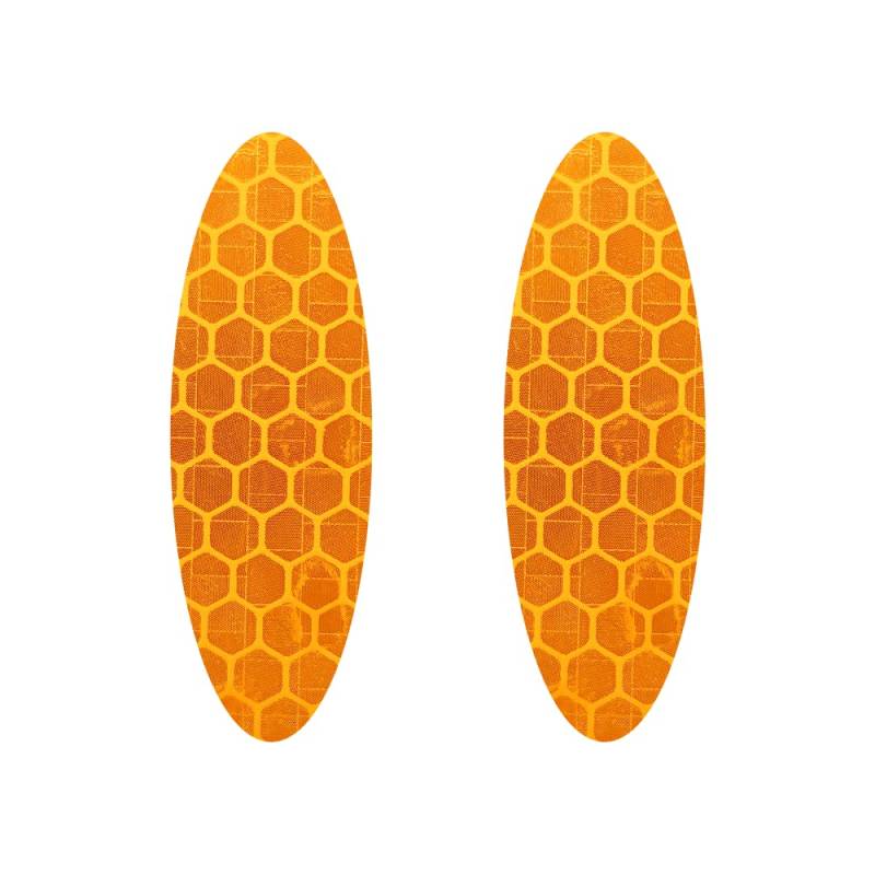 4R Quattroerre.it 5567 Reflektierende Aufkleber Diamond Refractive Stickers Flat, Orange Ovale, 2 Stück 90 x 25 mm von 4R Quattroerre.it