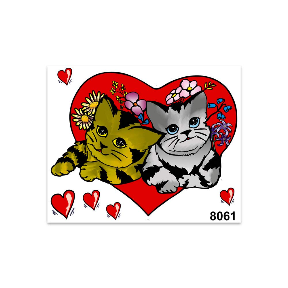 Quattroerre 8061 Aufkleber Herz mit Katzen, 14 x 16 cm von Quattroerre