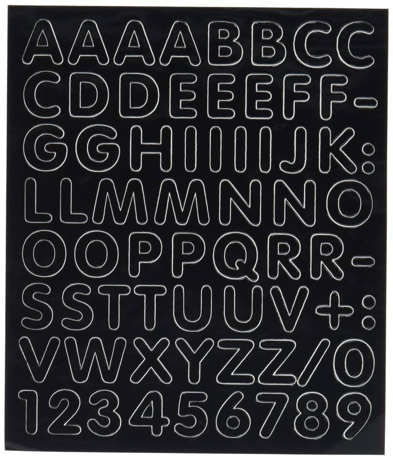 Quattroerre 892 Buchstaben-Set, selbstklebend, Schwarz von Quattroerre