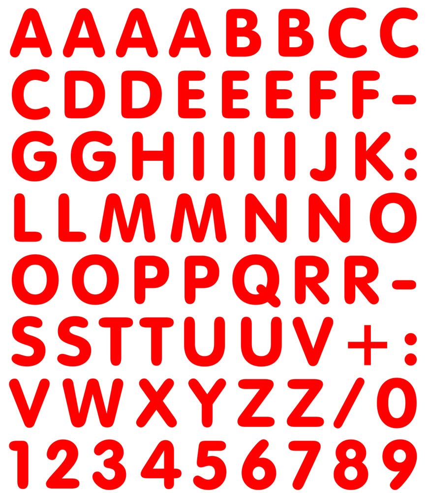Quattroerre 893 Set Buchstaben Zahlen Aufkleber rot von Quattroerre