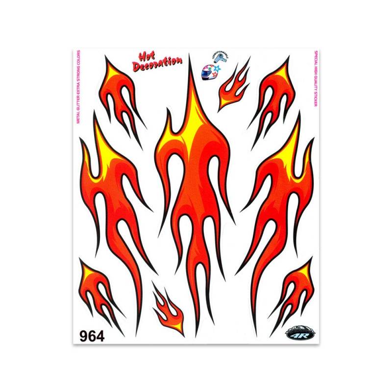 Quattroerre 964 Sticker Fiamme, 20 x 24 cm von 4R Quattroerre.it