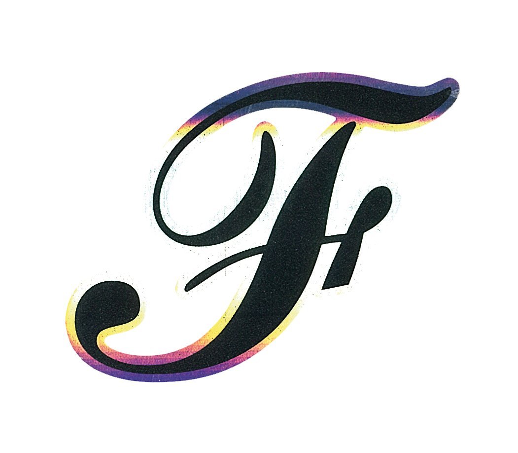 Quattroerre Holographischer Buchstabe F Aufkleber, schwarzes Metall Quattroerre Holographischer Buchstabe F Aufkleber, schwarzes Metall von 4R Quattroerre.it