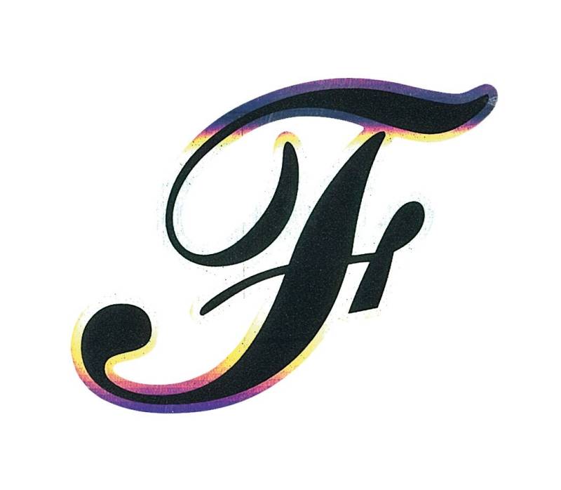 Quattroerre Holographischer Buchstabe F Aufkleber, schwarzes Metall von 4R Quattroerre.it