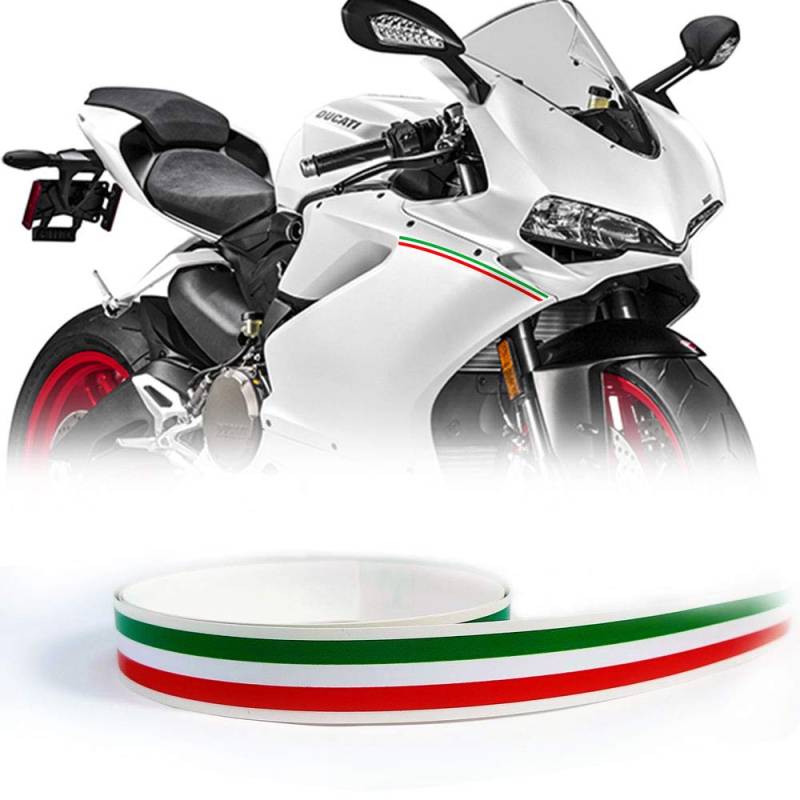 Stripes Klebestreifen dreifarbig Italien für Auto und Motorrad, 0,75 cm x 4,5 m von 4R Quattroerre.it