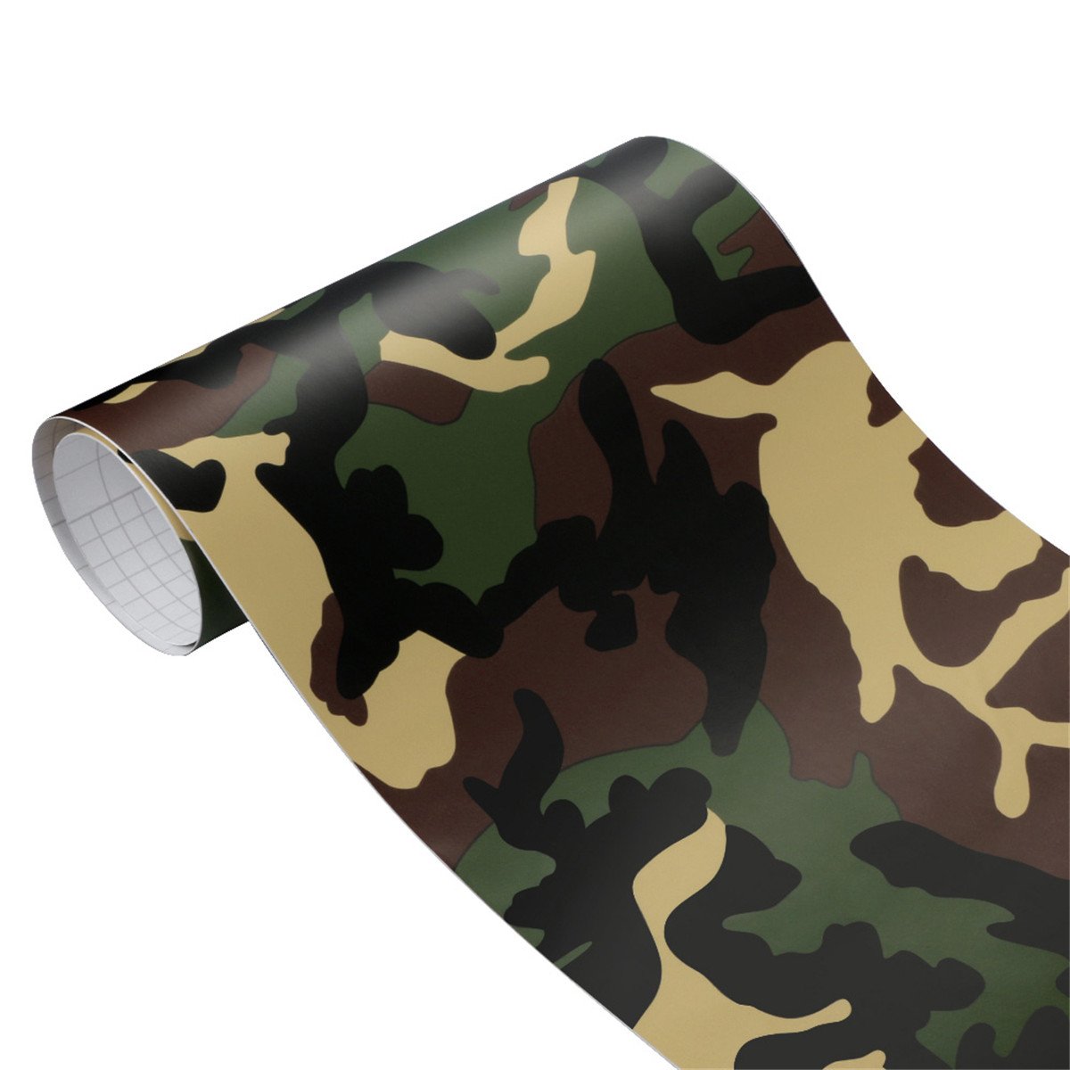 Queenbox 30x100cm Camo Print Auto Vinyl Wrap Selbstklebend Military Army Camouflage Fahrzeug Film Aufkleber Rolle für DIY Handmade, Army Yellow von Queenbox