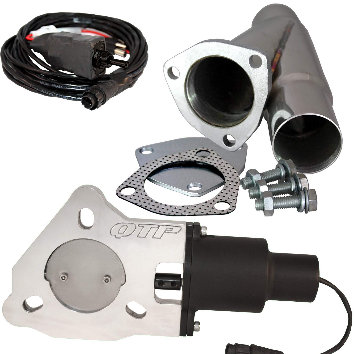 QTP 57mm / 2,25" elektrische Auspuffklappe Klappensteuerung Klappenauspuff Klappe | Inklusive Y-Rohr - QTEC225 von Quick Time Performance
