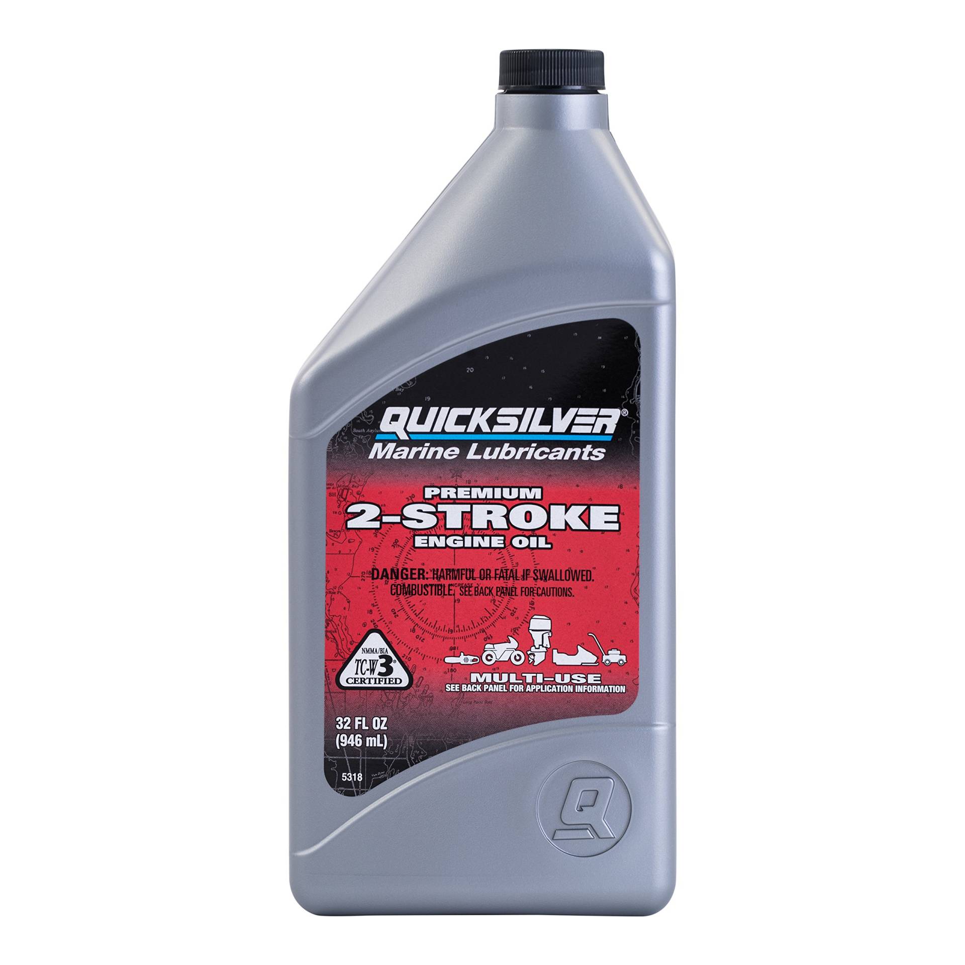 Quicksilver 8M0205370 - Premium 2-Takt-Motoröl – Außenbordmotoren, PWC, Schneemobile, Motorräder und Kettensägen – 1 Liter, Grau Quicksilver 8M0205370 - Premium 2-Takt-Motoröl – Außenbordmotoren, PWC, Schneemobile, Motorräder und Kettensägen – 1 Liter, Grau von Quicksilver