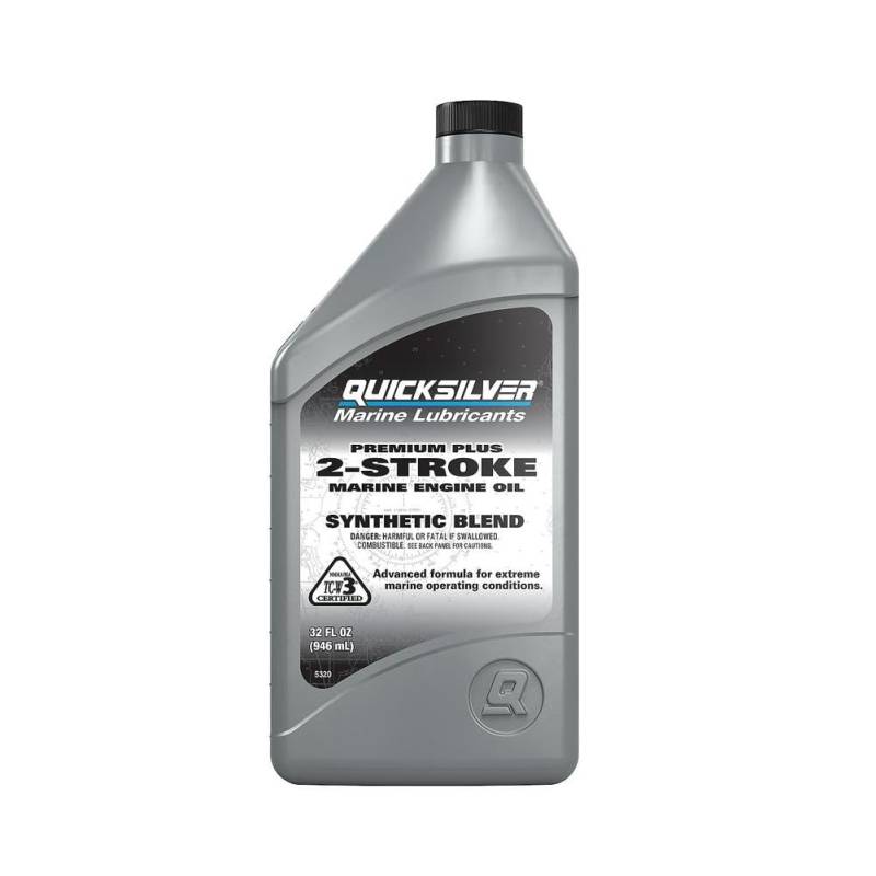 Quicksilver 858026Q01 Premium Plus Two-Cycle TC-W3 Oil for 2-Cycle Mercury, Mariner, Force, Mercury Jet Drive Outboards and Mercury Sport Jet Engines, 1 Quart Bottle von Quicksilver