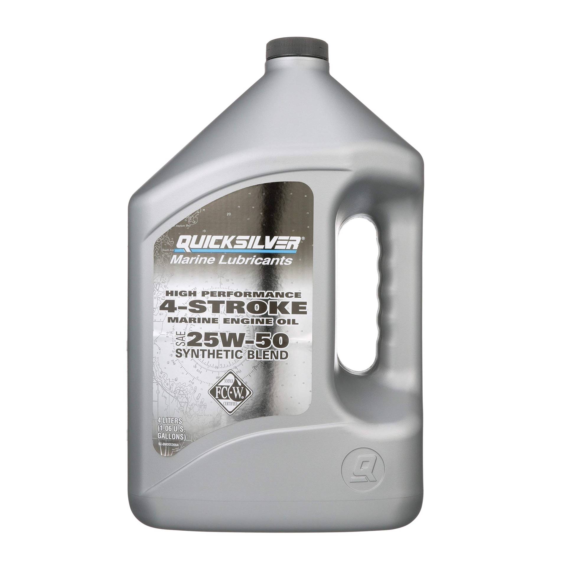 Quicksilver 858084QE1 Hochleistungsfähiges Synthetic Blend 4-Takt-Öl – SAE 25W50 – 4 Liter Flasche Quicksilver 858084QE1 Hochleistungsfähiges Synthetic Blend 4-Takt-Öl – SAE 25W50 – 4 Liter Flasche von Quicksilver