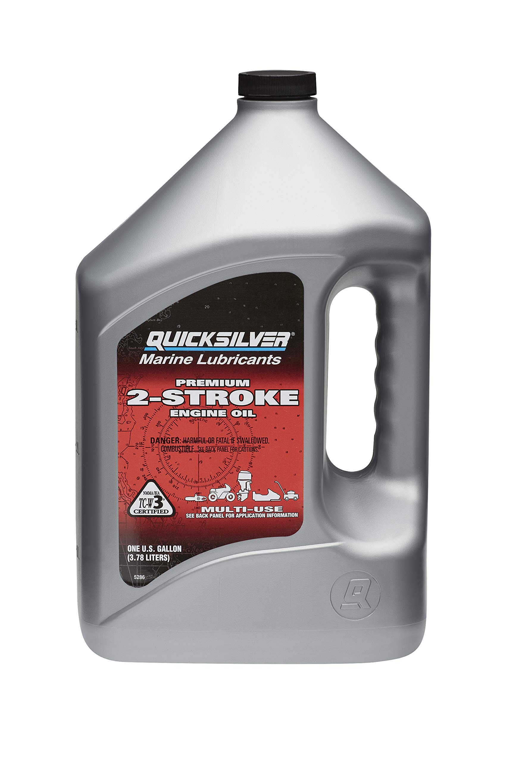 Quicksilver - 8M0205371 Premium 2-Takt Motoröl – Außenbordmotoren, PWC, Schneemobile, Motorräder und Kettensägen – 4 Liter von Quicksilver