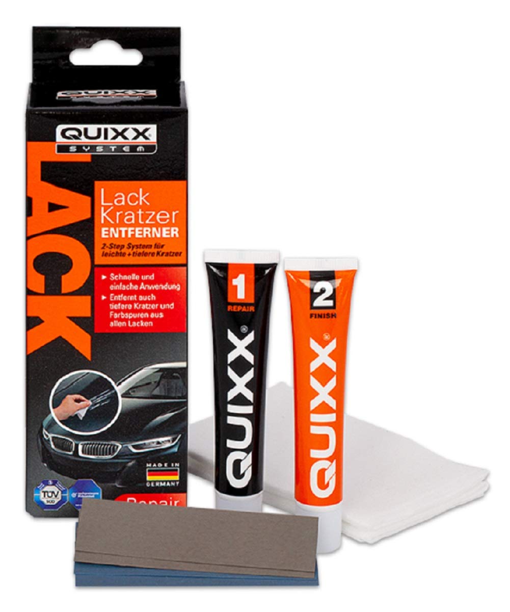 QUIXX Lack Kratzer Entferner beseitigt Kratzer, Schrammen und Farbspuren aus Glanz- und Metallic-Lacken, 25g von Quixx