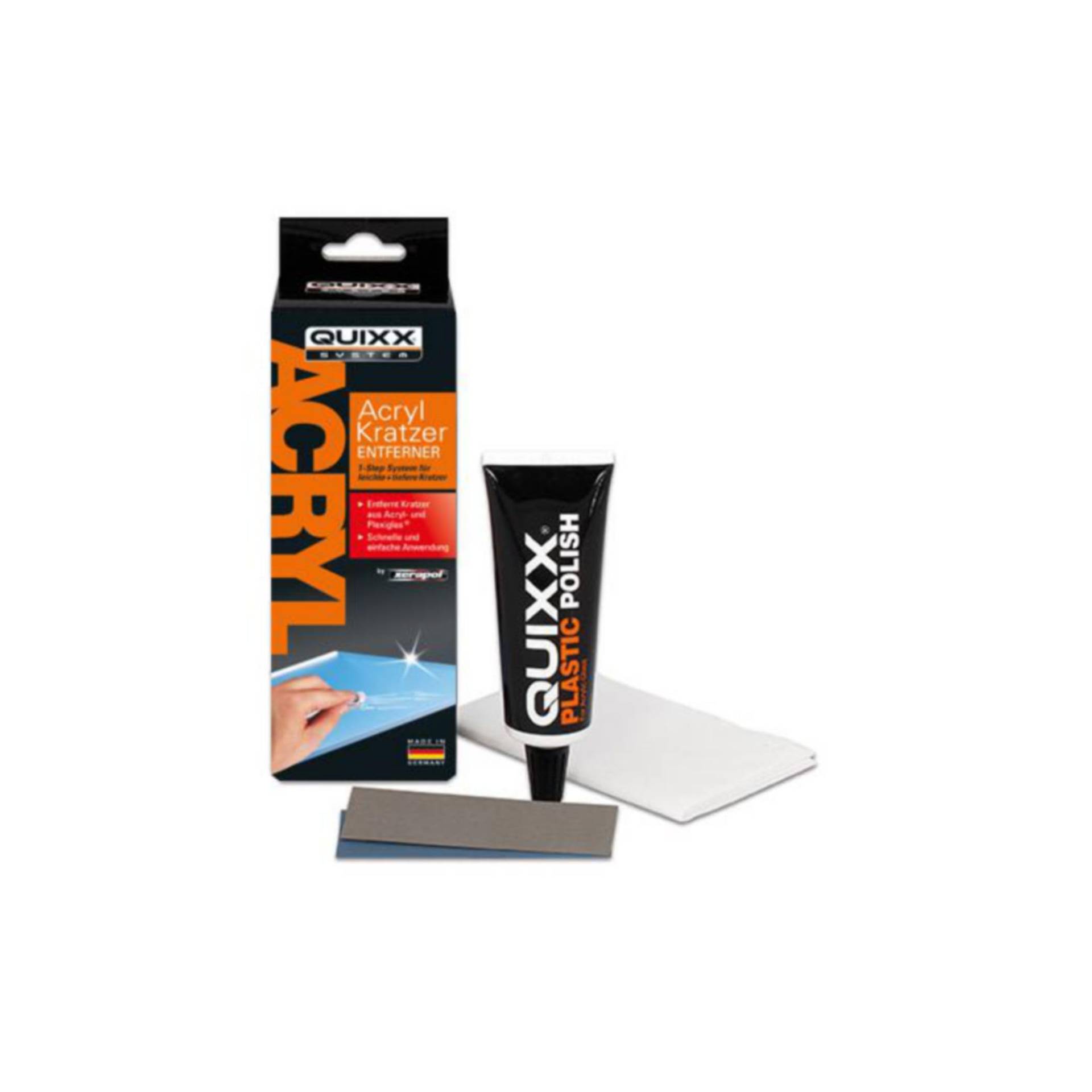 QUIXX Acryl Kratzer Entferner zur Reparatur von Kratzern auf Acryl- und Plexiglas-Oberflächen, 50g von Quixx