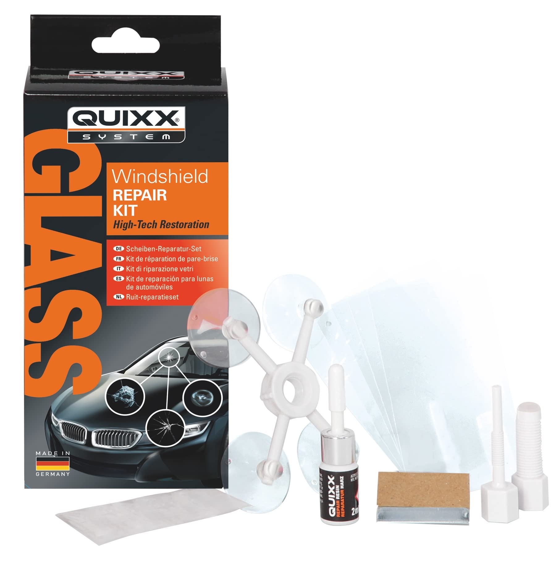 QUIXX Windschutzscheiben Reparatur für Steinschläge und Risse in Fahrzeugscheiben, 5 teiliges Set von Quixx