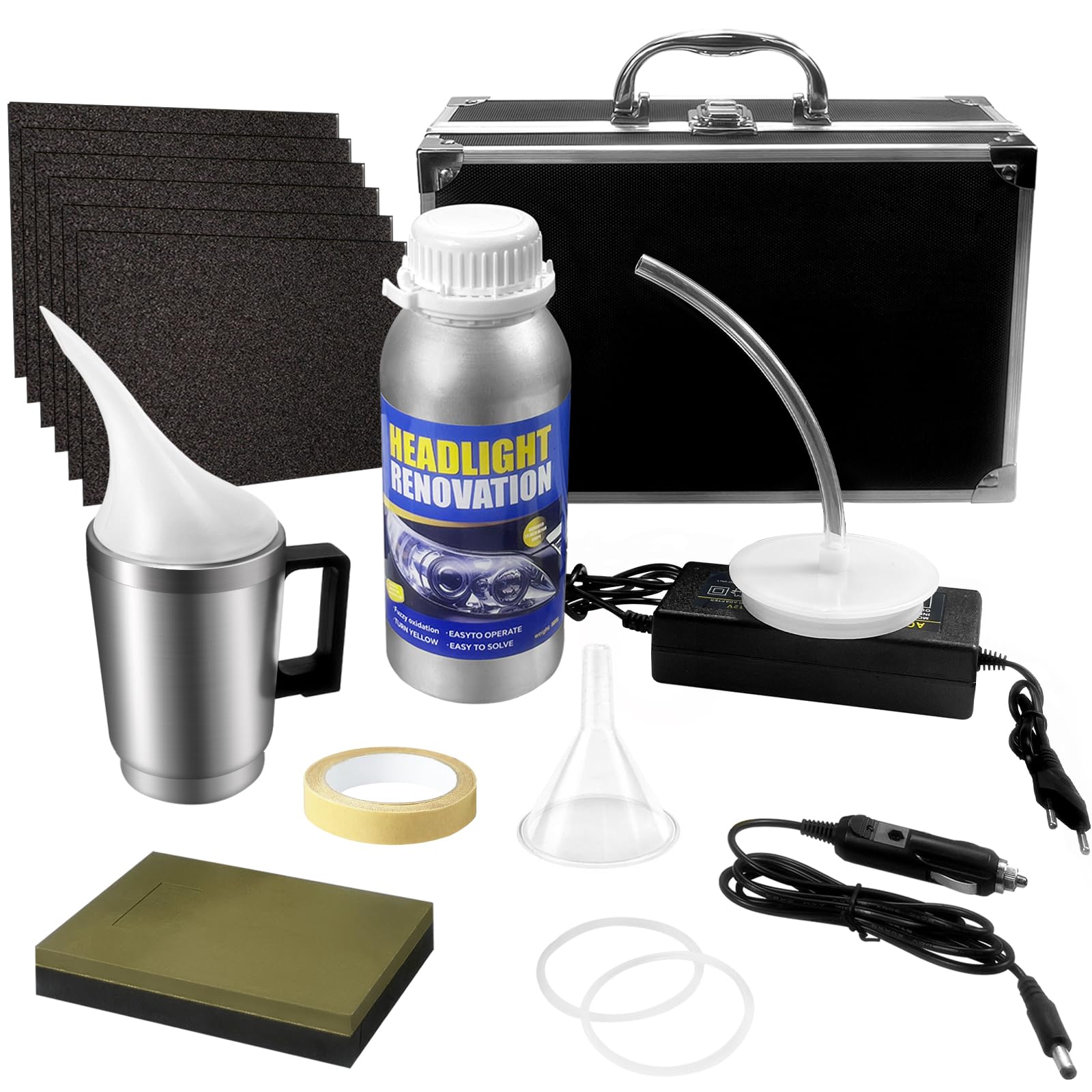 Qunbanty Scheinwerfer Aufbereitung Set,800G Reparaturflüssigkeit Scheinwerfer Bedampfen Set,Scheinwerfer Reparatur Set,Scheinwerfer Politurset,Scheinwerfer PoliturReparaturwerkzeug für Vergilbung/Vage Qunbanty Scheinwerfer Aufbereitung Set,800G Reparaturflüssigkeit Scheinwerfer Bedampfen Set,Scheinwerfer Reparatur Set,Scheinwerfer Politurset,Scheinwerfer PoliturReparaturwerkzeug für Vergilbung/Vage von Qunbanty